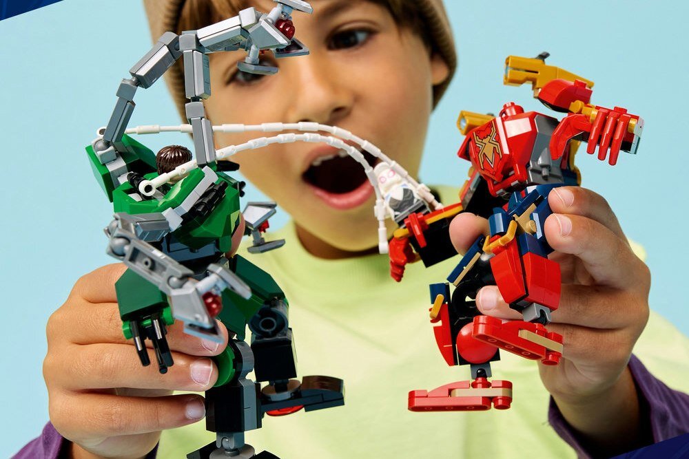 LEGO 76338 Marvel Bitwa mechów: Spider-Man kontra Doc Ock elementy opis konstrukcji wiek
 