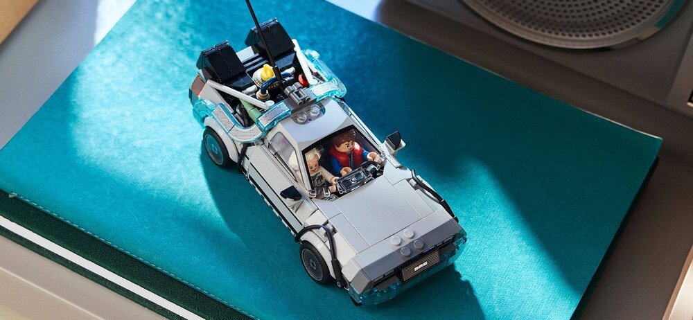 LEGO 77256 Speed Champions Wehikuł czasu z Powrotu do przyszłości 10 cm wysokości, 17 cm długości i 7 cm szerokości  prezent 