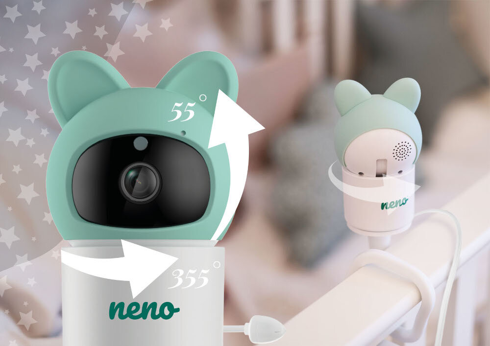 Niania elektroniczna NENO Orso Kąt obrotu 355° i 55° obraca się w pionie w poziomie kontrola