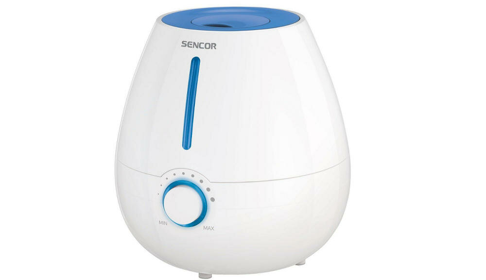 SENCOR-SHF-2000BL nawilżacz powietrza nowoczesny oscylator ultradźwiękowy filtr kamień płynna regulacja mocy pojemnik woda regulaor kierunku wydmuchu mgiełka cicha praca sygnał świetlny automatyczne wyłączanie 