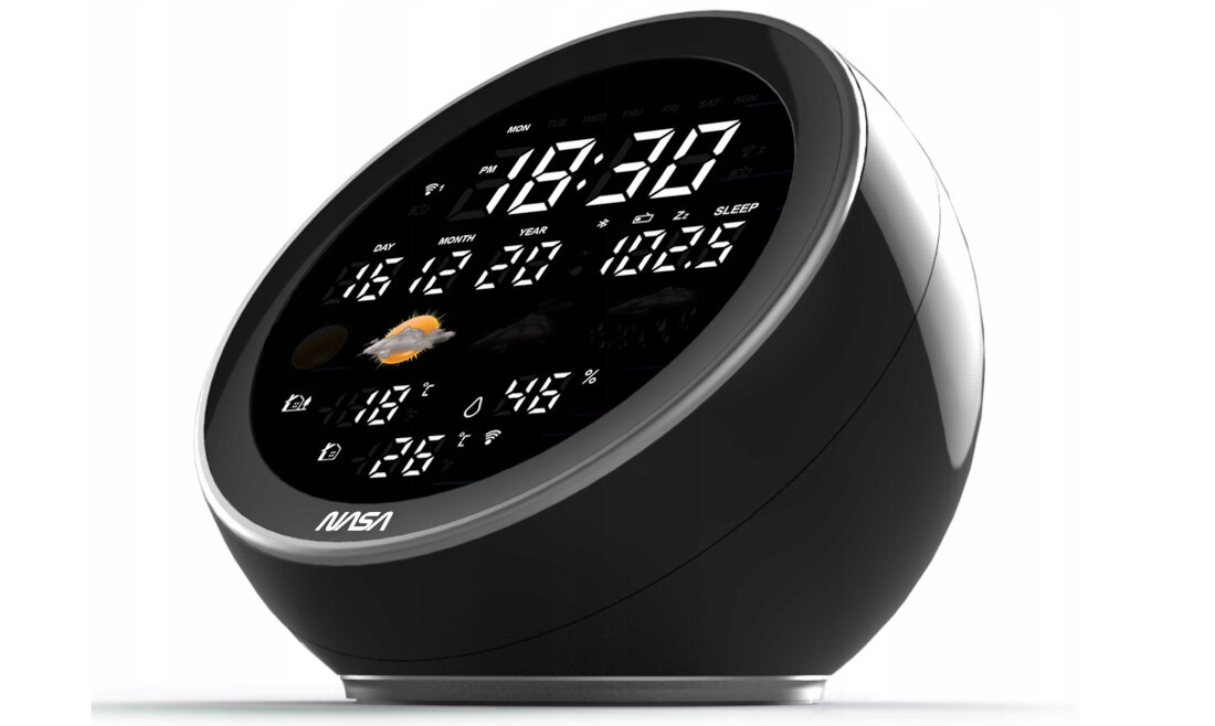Stacja pogody NASA WSP1500  Czarny Bluetooth radio funkcja budzika wyswietlacz LCD