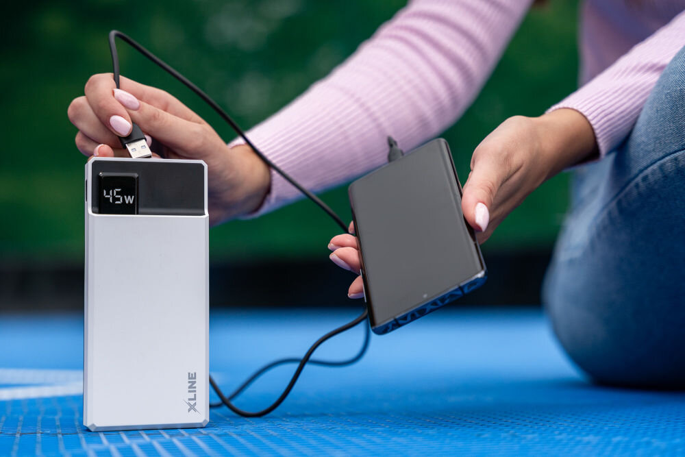 Powerbank XLINE GPB245W 20000 mAh Biały 45 W ładowanie laptopa tworzywo abs