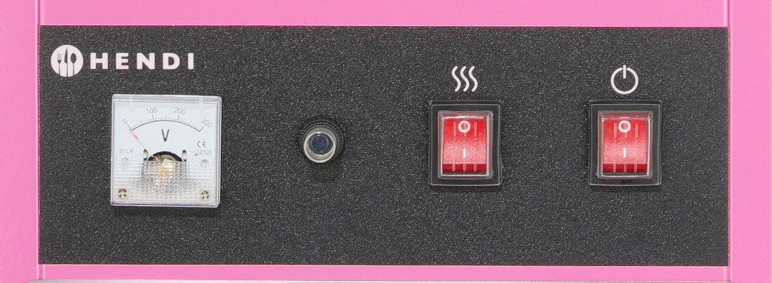 Maszyna do waty cukrowej HENDI 282731 Intuicyjne sterowanie oddzielny włącznik prądu funkcja ogrzewania lampki kontrolne 