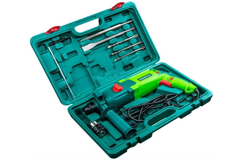 Młotowiertarka VERTO 50G369 Wygodne przechowywanie walizka