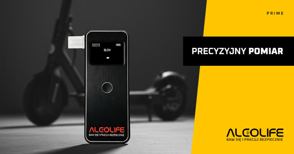 Alkomat ALCOLIFE Prime Profesjonalna kontrola Sensor elektrochemiczny typu Fuel Cell pomiary zakres Trzyletnia darmowa adiustacja coroczne strojenie sensora jest bezpłatne