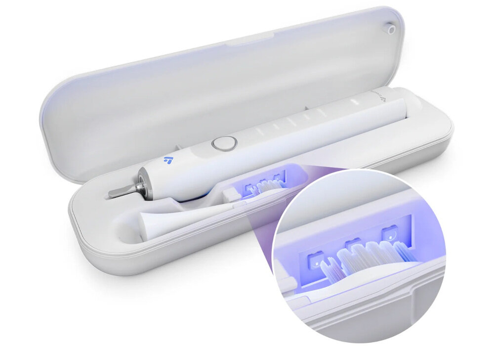 Szczoteczka soniczna TRUELIFE SonicBrush Clean70 UV Biały Higiena z pomocą UV Etui z lampą UV do 99,9% bakterii w około 5 minut Funkcja automatycznej sterylizacji