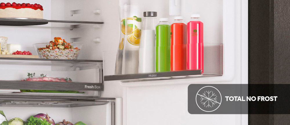 LODÓWKA HAIER HBW5519D Total No Frost - nigdy więcej szronu w lodówce ochrona bez lodu mniejsze zużycie energii większa efektywność energetyczna zachowanie stanu żywności