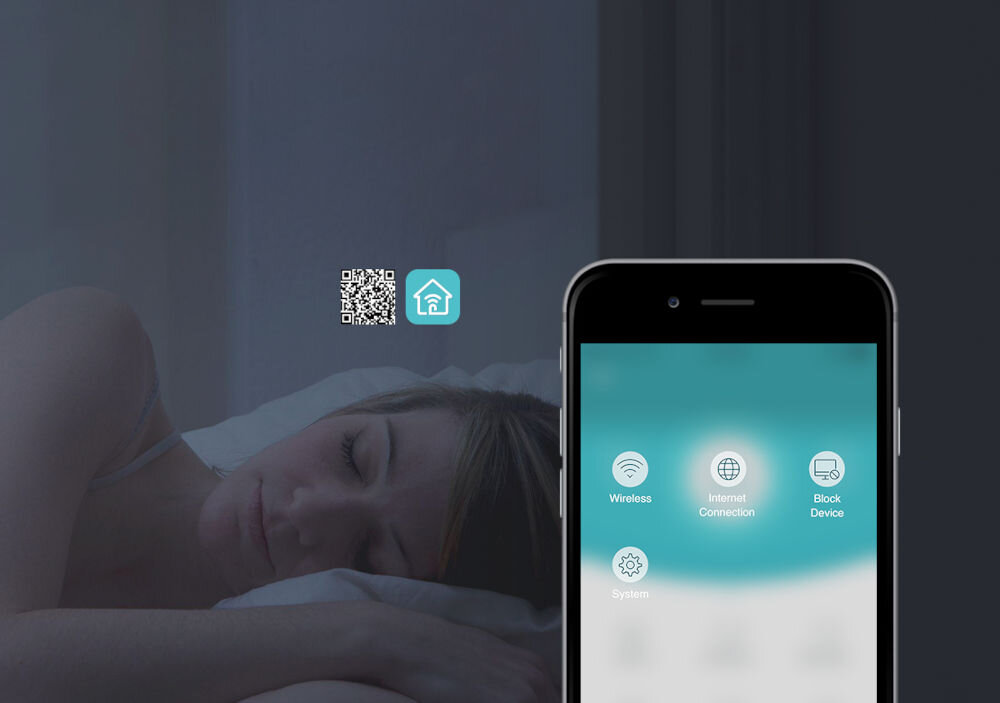 Wzmacniacz sieci TP-LINK TL-WA854RE aplikacja Tether, tryb nocny, wyłączanie diód podczas snu