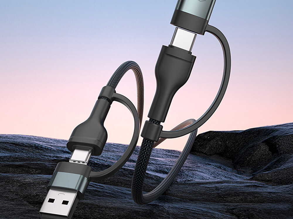 Kabel USB-USB-C - USB-C-Lightning 3MK Hyper Cable N-Series 60W 1.2 m Czarny aluminiowe końcówki, precyzja i dikładność, trwałe i stabilne połączenie, stylowy design