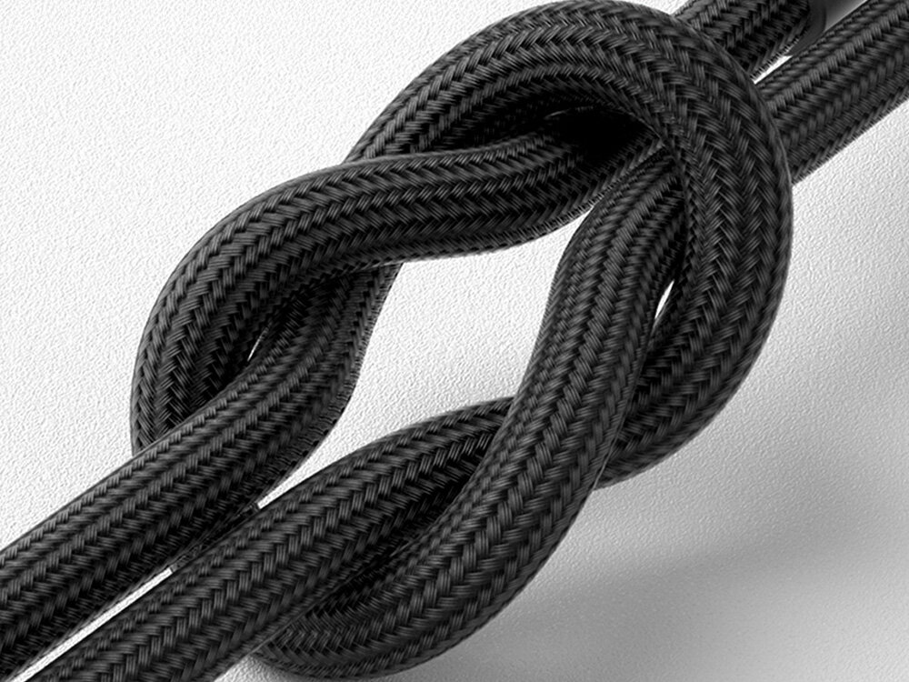 Kabel USB-USB-C - USB-C-Lightning 3MK Hyper Cable N-Series 60W 1.2 m Czarny bezpieczne i stabilne połączenie, solidny nylonowy splot, odporność na uszkodzenia