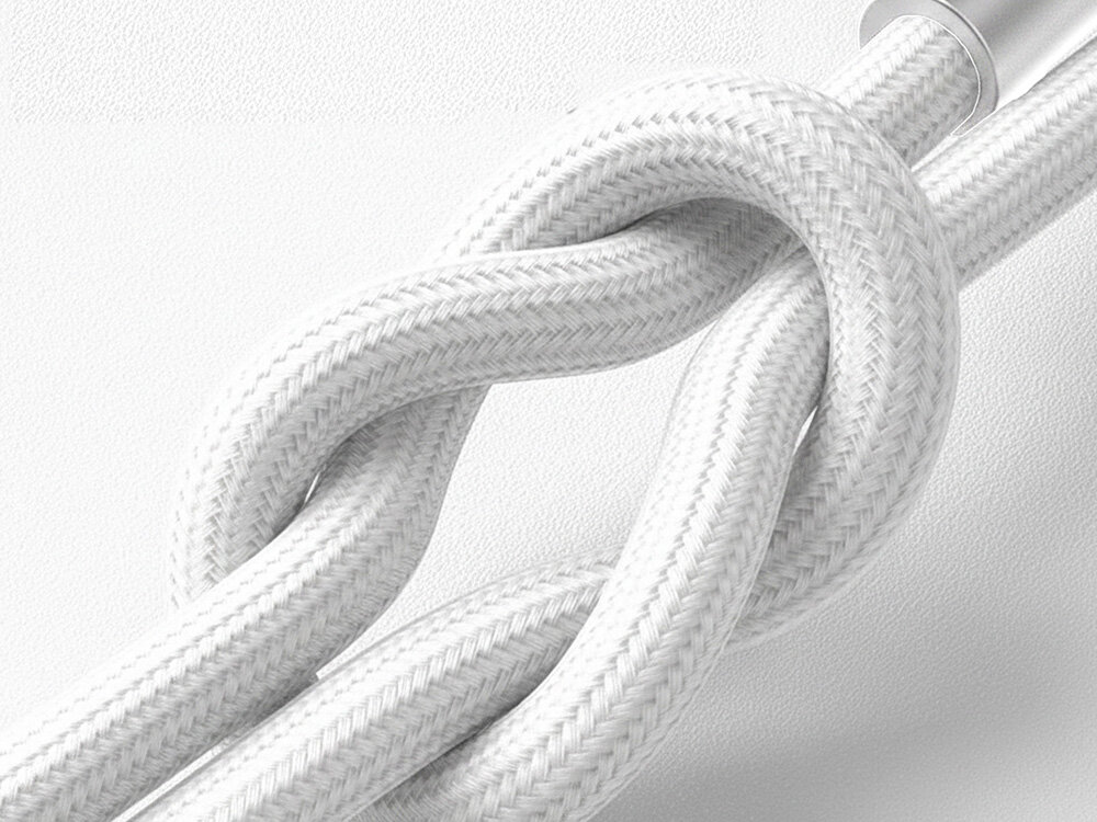 Kabel USB-C - Lightning 3MK Hyper Cable N-Series 20W 1 m Biały bezpieczne i stabilne połączenie, solidny nylonowy splot, odporność na uszkodzenia