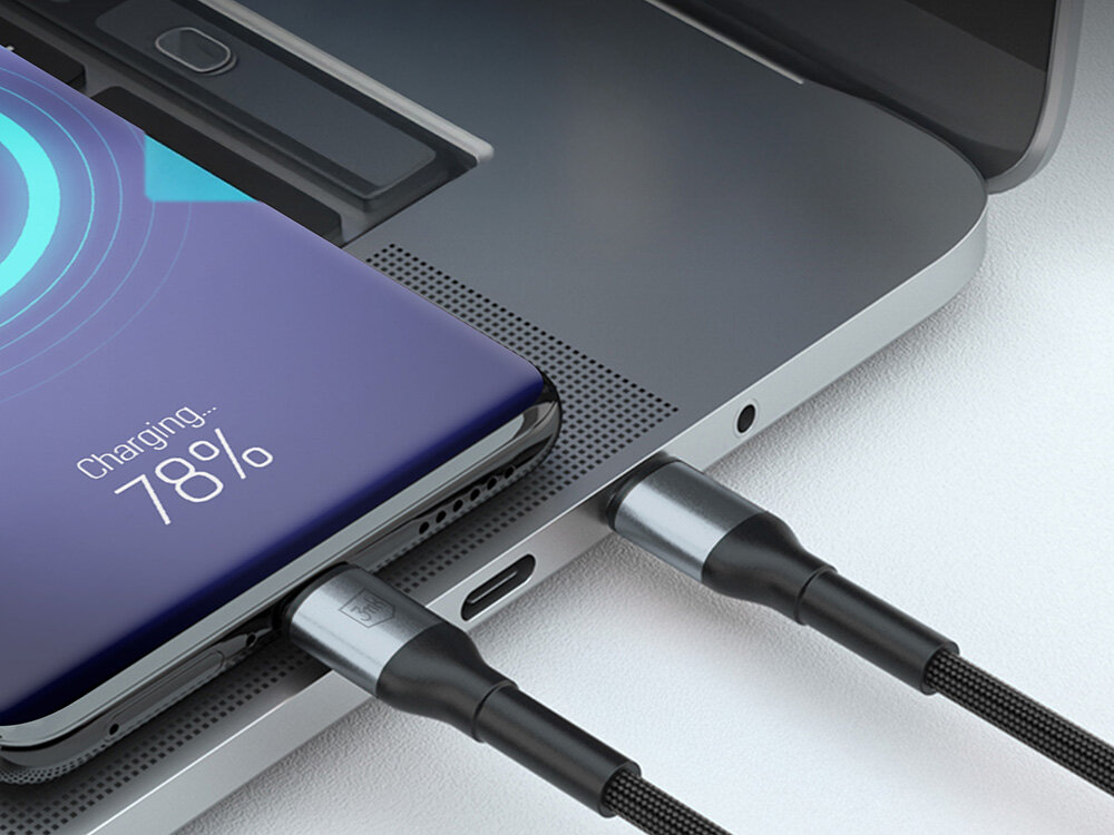 Kabel USB - USB-C 3MK Hyper Cable N-Series 18W 1 m Czarny kv początek opisu