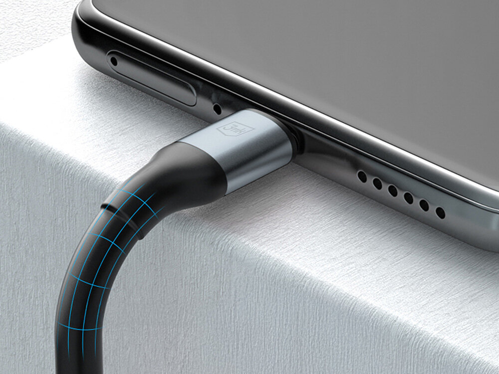 Kabel USB - USB-C 3MK Hyper Cable N-Series 18W 1 m Czarny aluminiowe końcówki, precyzja i dikładność, trwałe i stabilne połączenie, stylowy design