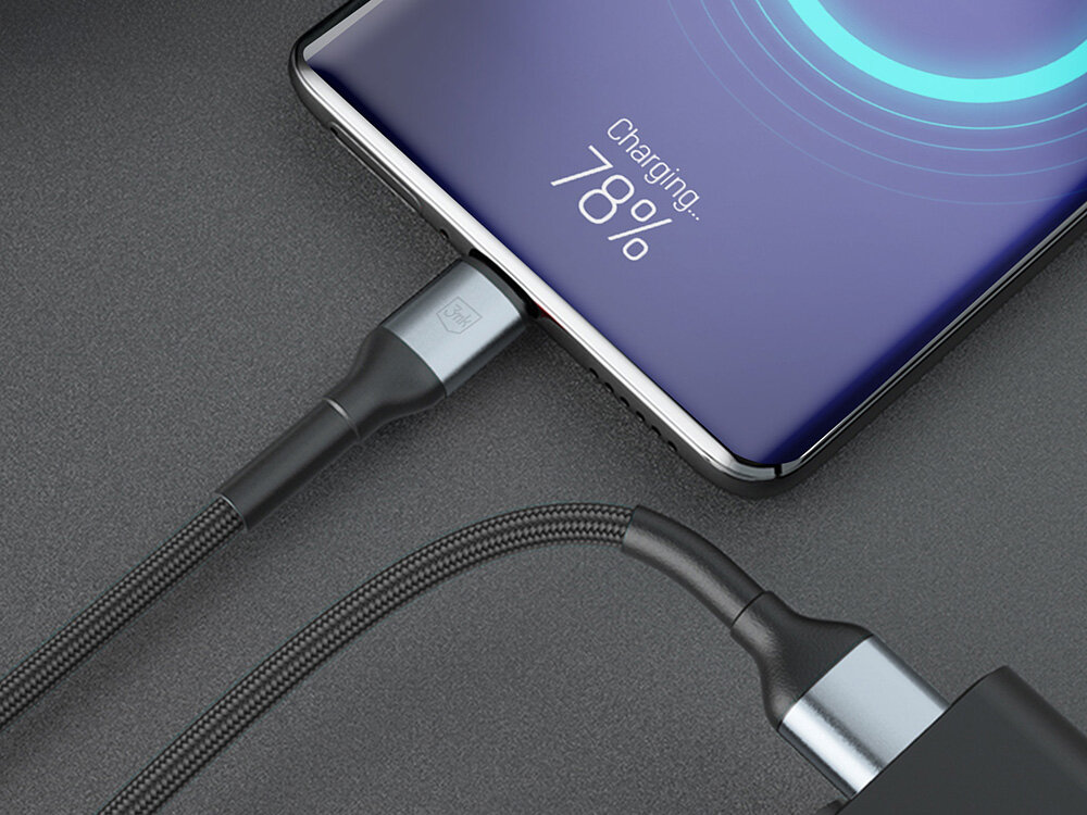 Kabel USB - USB-C 3MK Hyper Cable N-Series 18W 2 m Czarny stylowy czarny kabel, wszechstronność, twoja wygoda