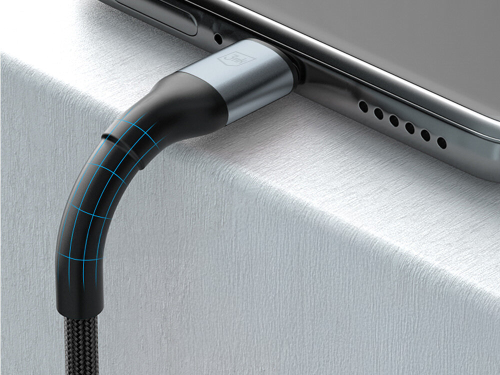 Kabel USB-C - USB-C 3MK Hyper Cable N-Series 100W 2 m Czarny aluminiowe końcówki, precyzja i dikładność, trwałe i stabilne połączenie, stylowy design