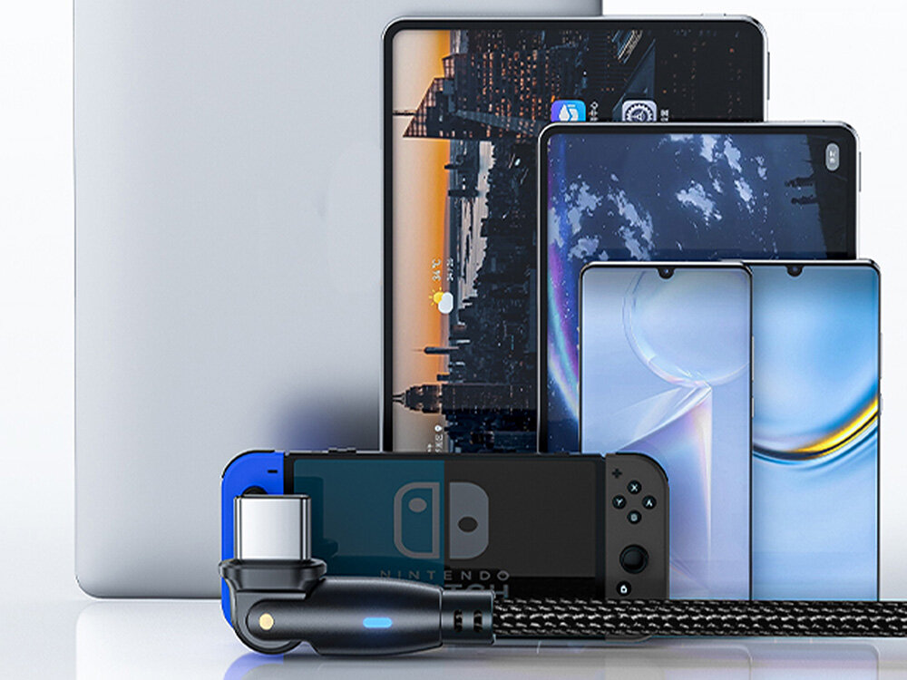 Kabel obrotowy USB-C - USB-C 3MK Hyper Cable N-Series 60W 2 m Czarny wygodne i swobodne użytkowanie, obracana końcóka, długi przewód, komfortowe użytkowanie