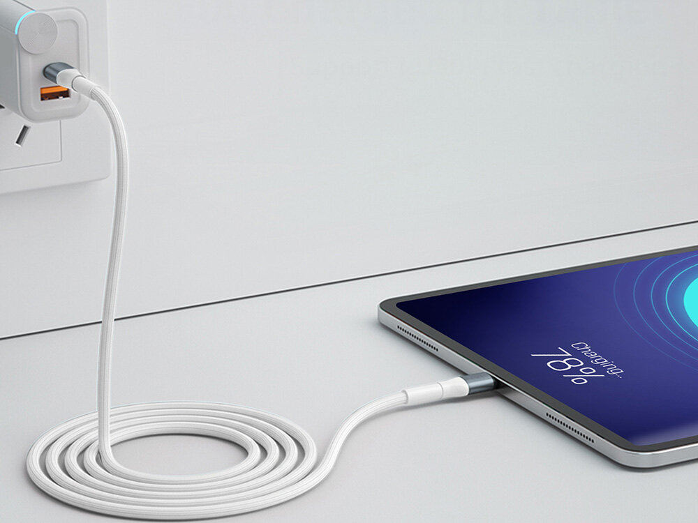 Kabel USB-C - USB-C 3MK Hyper Cable N-Series 60W 1 m Biały kv początek opisu