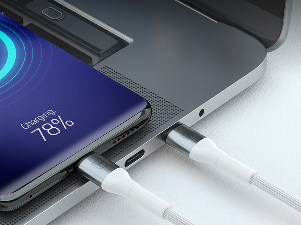 Kabel USB-C - USB-C 3MK Hyper Cable N-Series 60W 1 m Biały bezpieczny przesył danych, wysoka jakość, spełnienie wymaganych norm