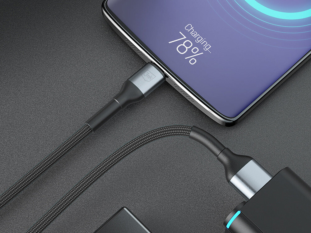 Kabel USB - USB-C 3MK Hyper Cable N-Series 18W 1 m QC 3.0 Czarny stabilne i bezpieczne źródło zasilania, wygoda i funkcjonalność, bezproblemowe ładowanie