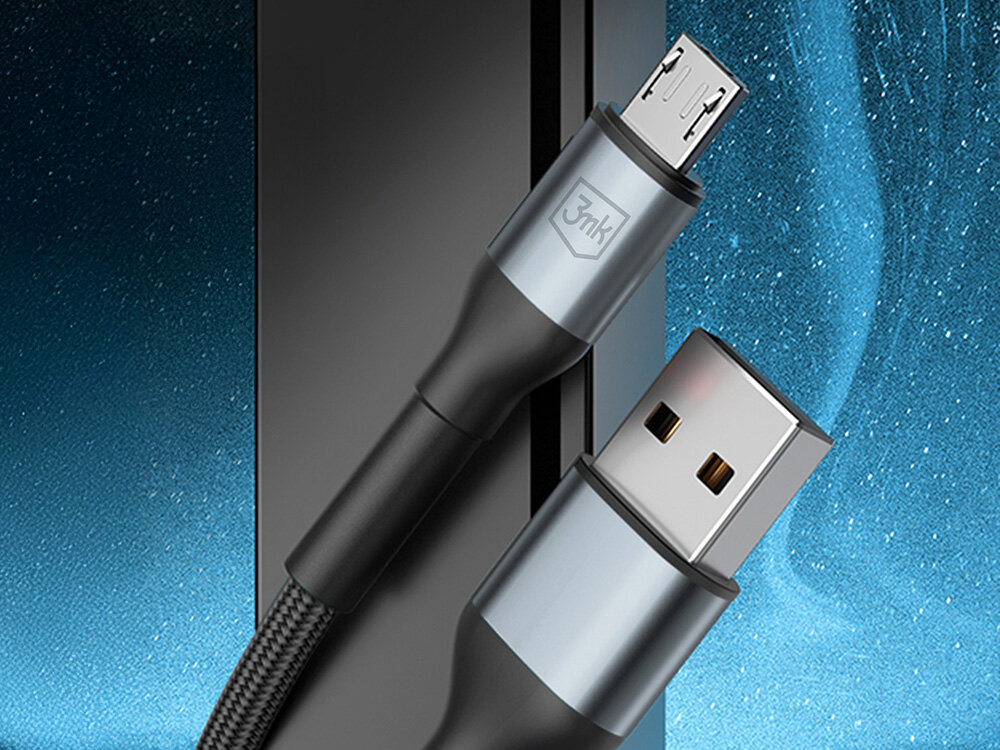 Kabel USB - USB-C 3MK Hyper Cable N-Series 18W 1 m QC 3.0 Czarny bezpieczny przesył danych, wysoka jakość, spełnienie wymaganych norm