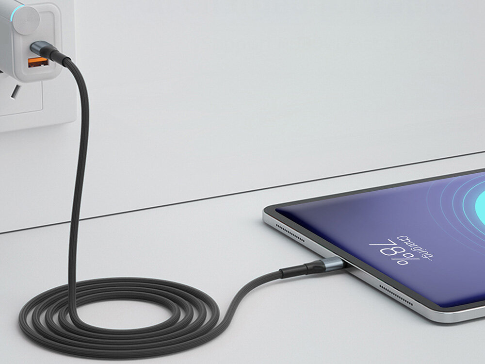 Kabel USB-C - USB-C 3MK Hyper Cable N-Series 100W 1 m Czarny uniwersalny kabel, optymalne parametry zasilania, technologia Power Delivery