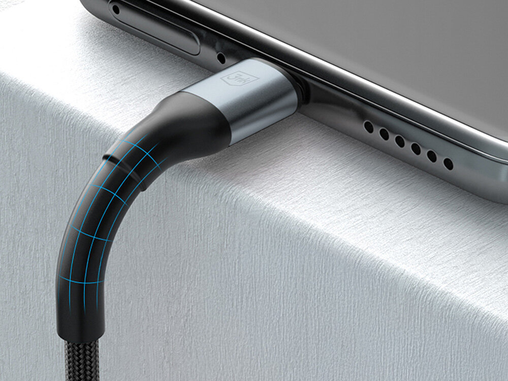 Kabel USB-C - USB-C 3MK Hyper Cable N-Series 100W 1 m Czarny bezpieczne i stabilne połączenie, solidny nylonowy splot, odporność na uszkodzenia