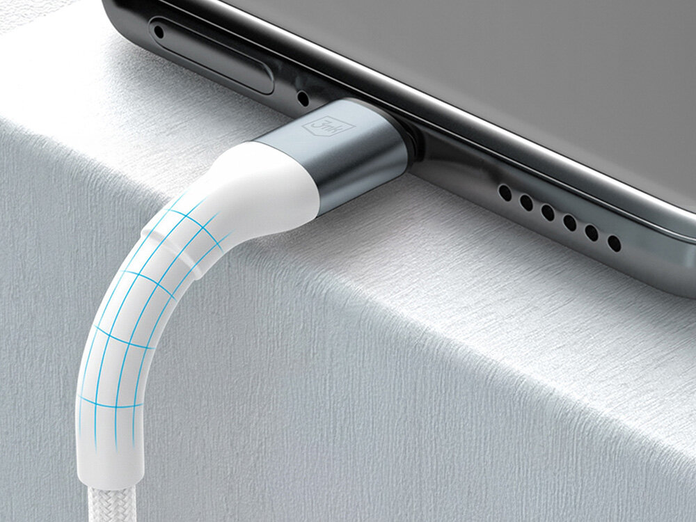 Kabel USB - Lightning 3MK Hyper Cable N-Series 12W 2 m Biały aluminiowe końcówki, precyzja i dikładność, trwałe i stabilne połączenie, stylowy design