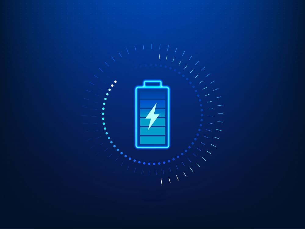 Router ZTE 986D Ikona ładowania baterii z okrągłym wskaźnikiem postępu, symbolizująca status zasilania urządzenia, bateria, czas działania