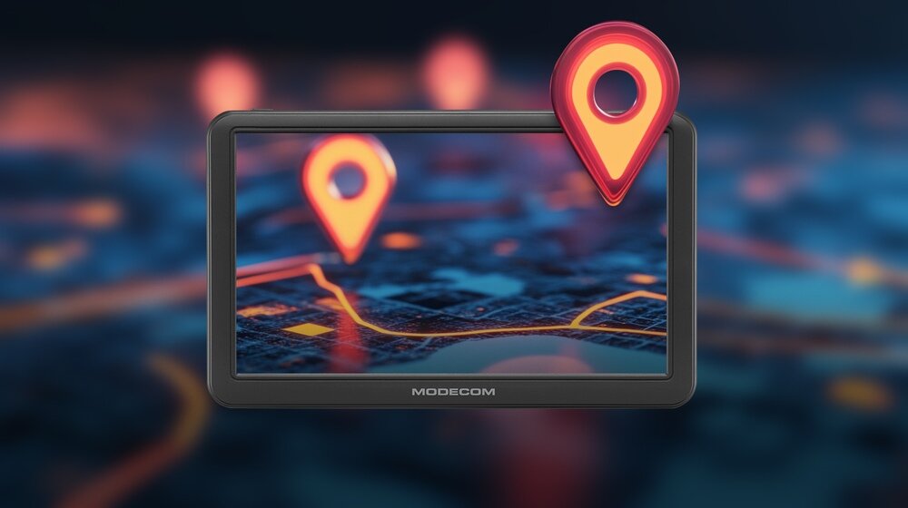 Nawigacja samochodowa, rowerowa i dla pieszych MODECOM FreeWAY CX 7.0  z ikonami lokalizacji  