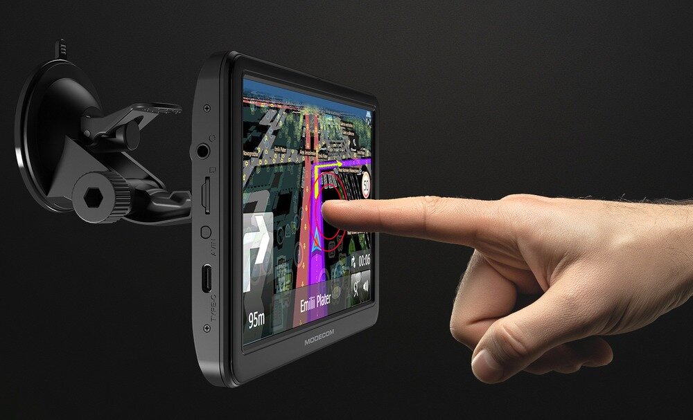 Nawigacja samochodowa, rowerowa i dla pieszych MODECOM FreeWAY CX 7.0 obsługiwana palcem   