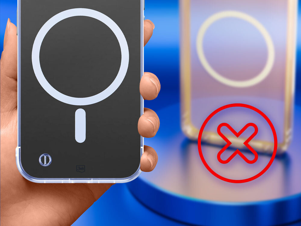 3MK Just20g MagCase Just20g MagCase™ poliwęglan transparentne tworzywo wysokiej wytrzymałości na uszkodzenia mechaniczne żółknięcie wskutek ekspozycji na promieniowanie UV - grafika przedstawiająca odporność na żółknięcie