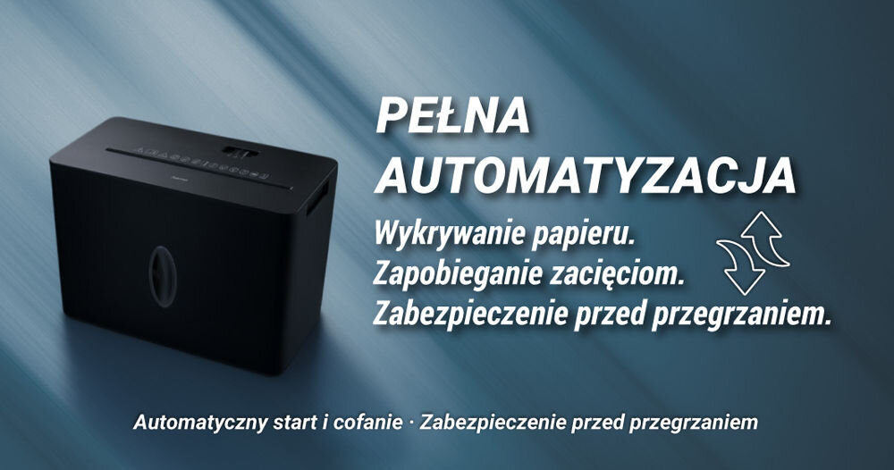 Niszczarka HAMA Safe X40-B Shredder P-4, Ścinki, Automatyczny Start/Stop, Funkcja cofania pełna automatyzacja wypisane cechy zabezpieczenie przed przegrzaniem funkcja cofania reverse ochrona komfort bezpieczeństwo trwałość system bezpieczeństwa