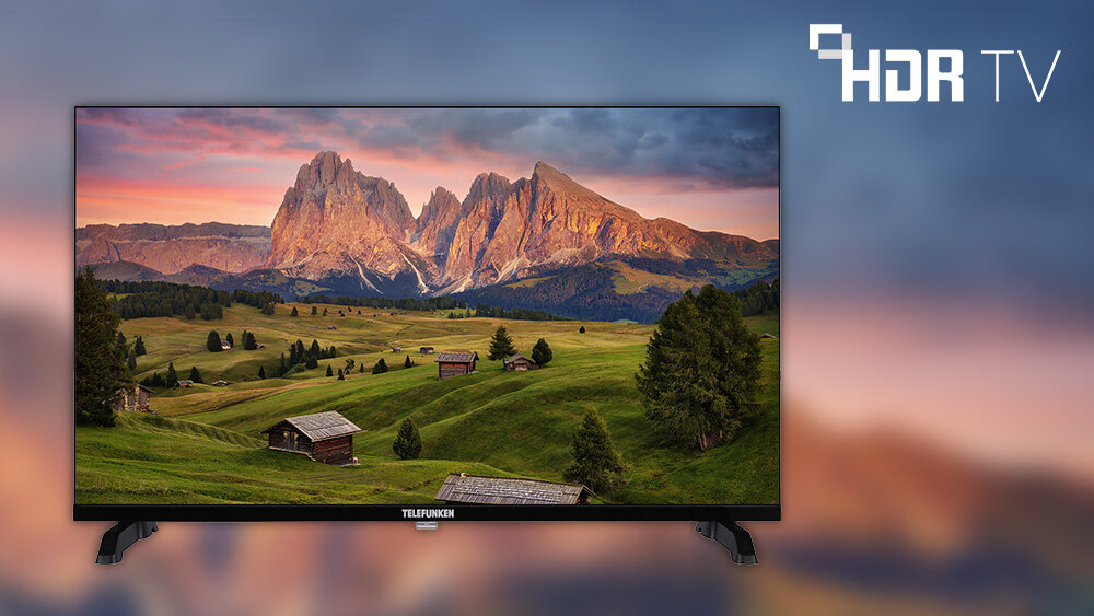 Telewizor TELEFUNKEN TFL-24APH1000 - Szczegółowość obrazu HDR, HD Ready, HDR10, telewizor od frontu wyświetlający krajobraz