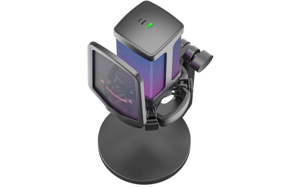 Mikrofon FIFINE Q6 Kardioidalny Czarny prezentacja mikrofonu na białym tle pop filtr redukcja podmuchów gładkie nagrania komfort odbioru