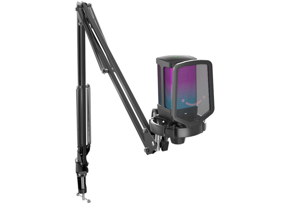 Mikrofon FIFINE Q6T Kardioidalny Czarny prezentacja mikrofonu na białym tle mikrofon pojemnościowy USB-C stream komunikacja w grach czysty dźwięk