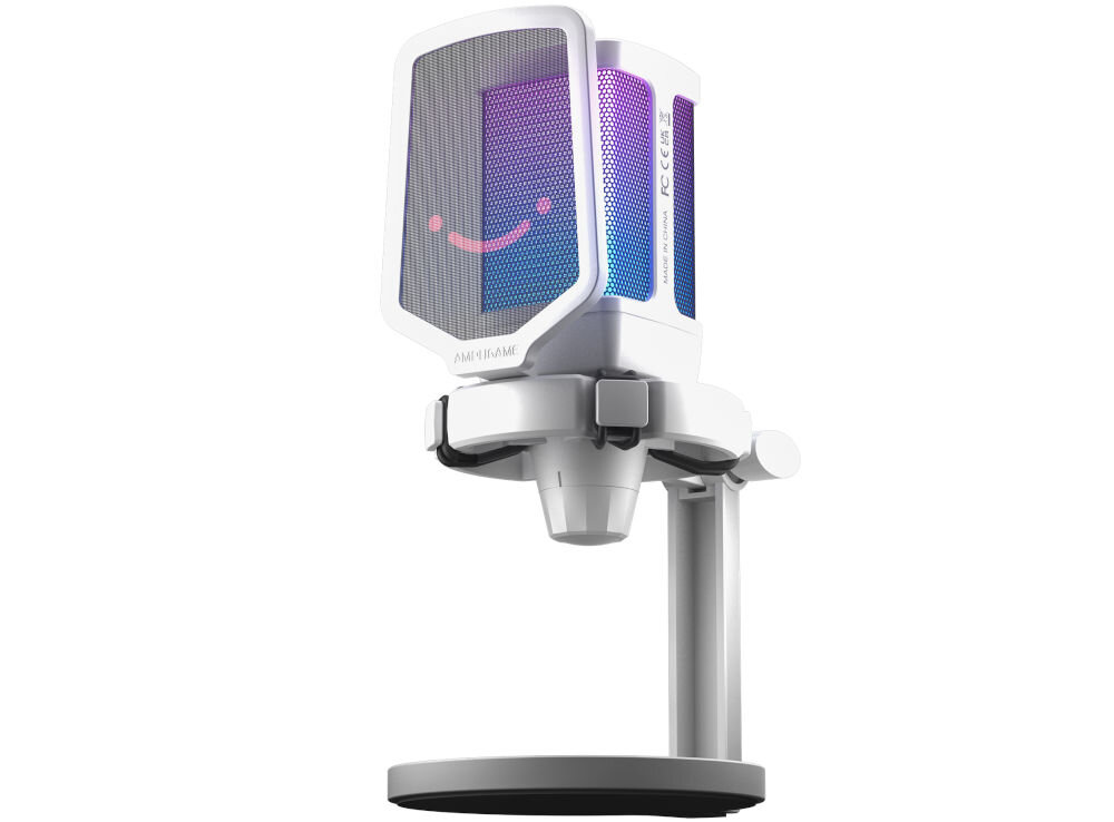 Mikrofon FIFINE Q6W Kardioidalny Biały prezentacja mikrofonu na białym tle pop filtr redukcja podmuchów gładkie nagrania komfort odbioru