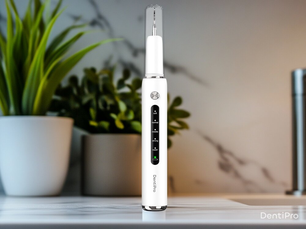 Skaler do zębów ALPHA DentiPro AWS-03 zdrowe i piękne zeby, technologia ultradźwiękowa, skuteczne usuwanie kamienia nazębnego, 5 poziomów intensywności