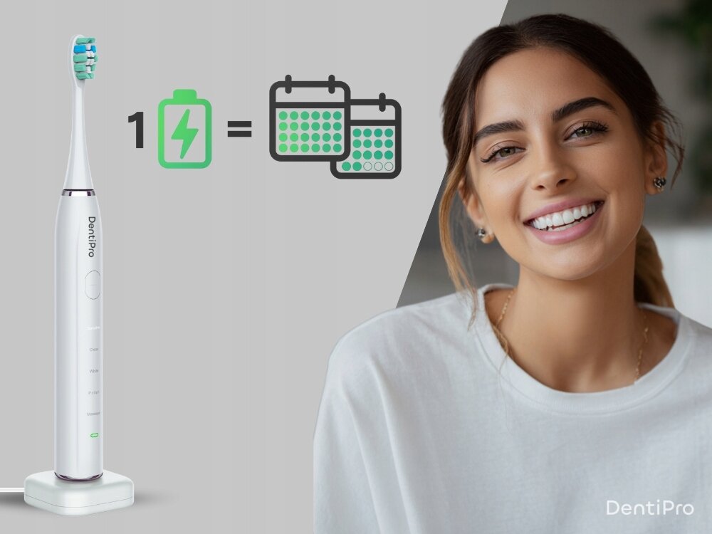 Szczoteczka soniczna ALPHA DentiPro STB-03 technologia soniczna, usuwanie płytki nazębnej, codzienne mycie zębów, wododporna konstrukcja