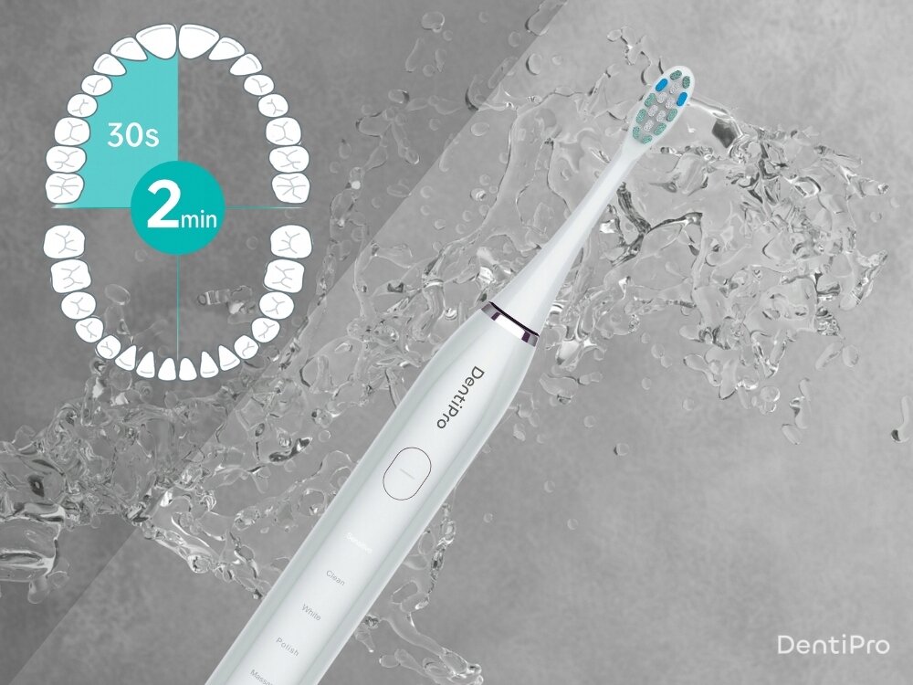 Szczoteczka soniczna ALPHA DentiPro STB-03 timer, zmiana stref czyszczenia, równomierna pielęgnacja, wygodne rozwiązanie, zdrowe dziąsła