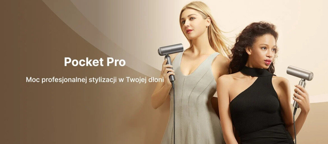 Suszarka DREAME Pocket Pro Złoty 1300 W wygląd prezentacja wizualizacja design Wygoda stylizacji w podróży