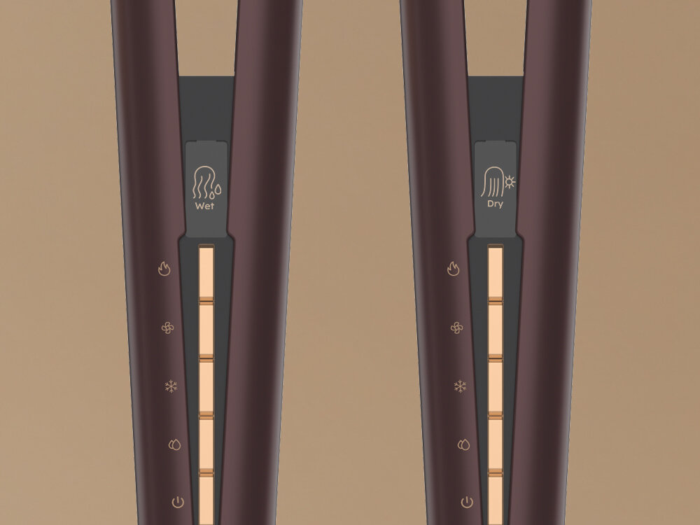 Aeroprostownica GARETT BEAUTY AeroGlow Brązowy 150 stopni prostowanie prosto po myciu, suszenie i wygładzanie włosów, komfort, ochrona, zdrowy blask