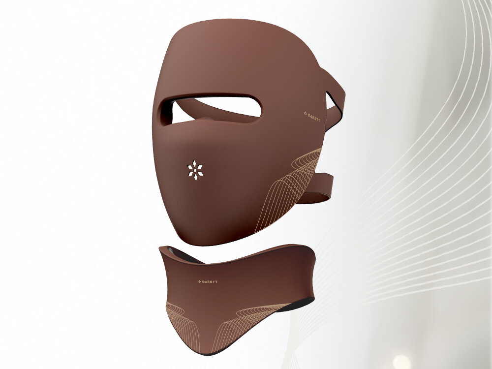 Maska LED GARETT BEAUTY Skin Ritual Face & Neck Brązowy wyrównanie kolorytu skóry, redukcja przebarwień, działanie regenerujące i przeciwzapalne, redukcja zaczerwienień