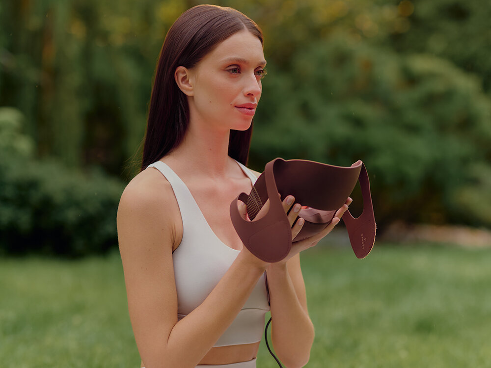 Maska LED GARETT BEAUTY Skin Ritual Face & Neck Brązowy kompleksowa pielęgnacja, zestaw, można używać razem i osobno, zdrowy i promienny wygląd skóry