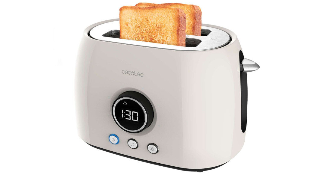 Toster CECOTEC ClassicToast 8000 Double Beżowy 6 poziomów chrupkości zarumienienia preferencje  Delikatnie podgrzany tost intensywnie chrupiąca kromka