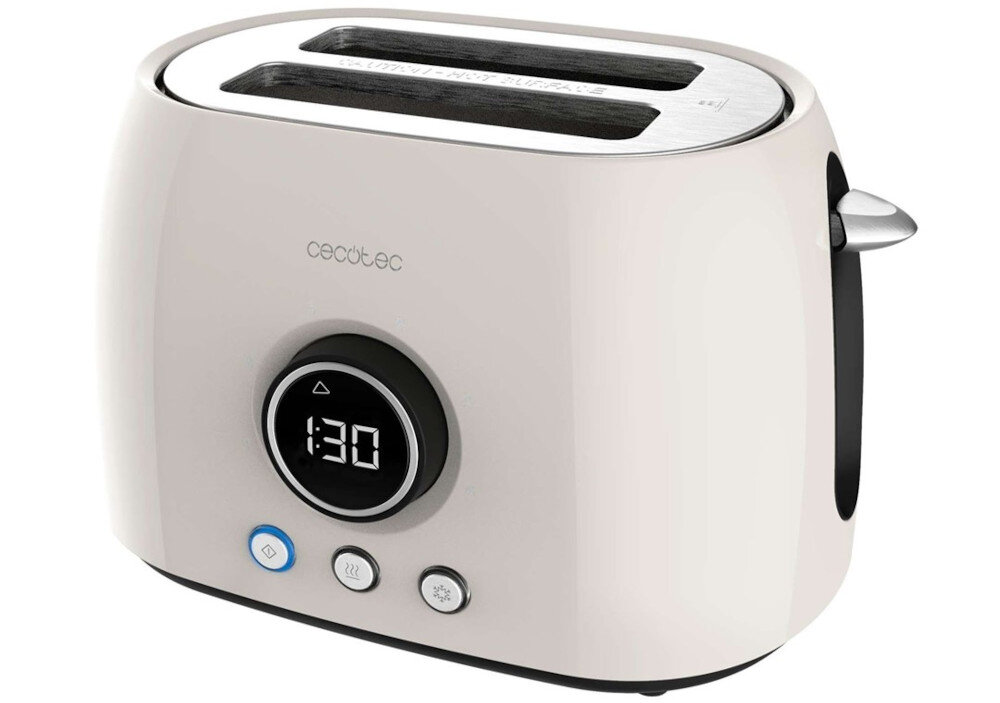 Toster CECOTEC ClassicToast 8000 Double Beżowy Bezpieczeństwo i porządek Automatyczne wyłączanie wysuwanie gotowego tosta bezpieczeństwo użytkowania