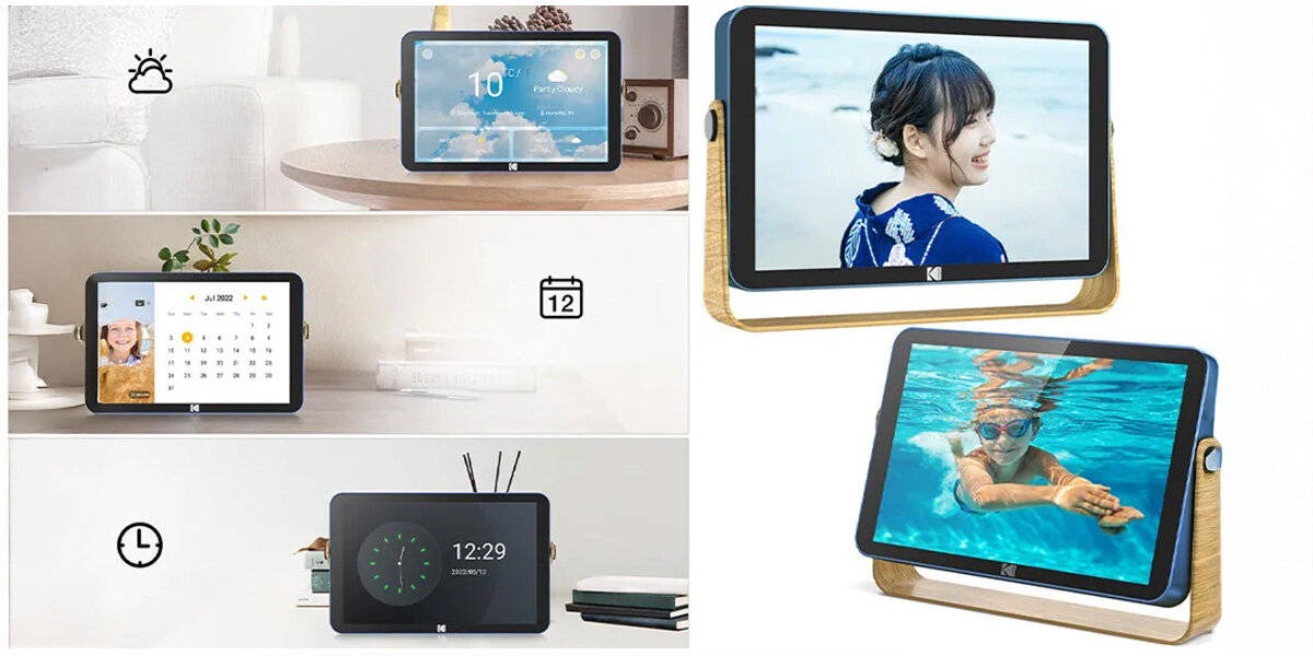 Ramka cyfrowa KODAK RWF-108V Niebieski, Aplikacje, Przedstawienie z różnej perspektywy ramki z funkcjami