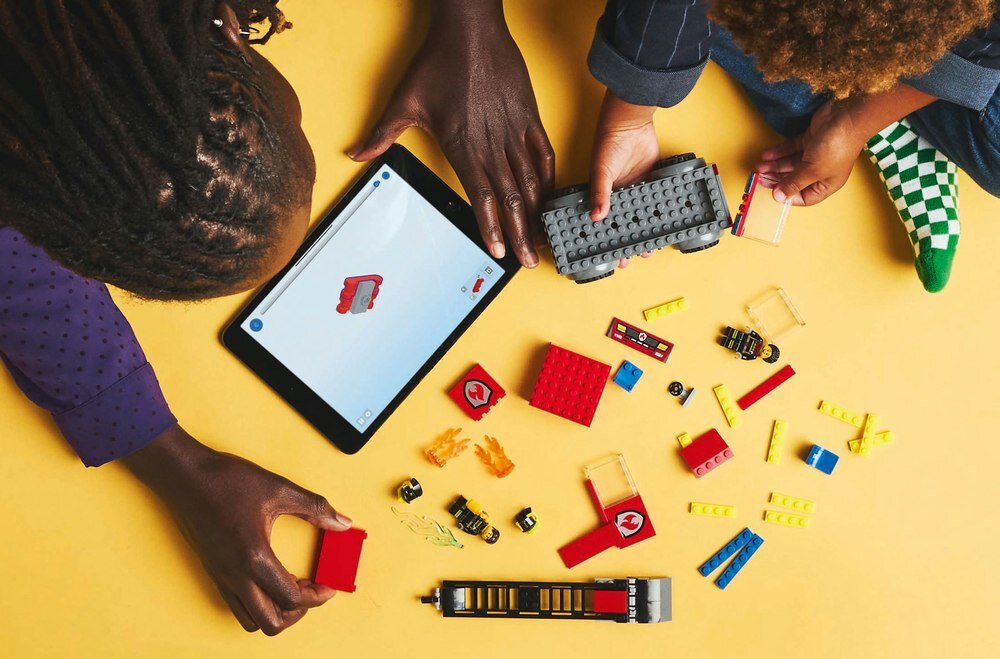 LEGO 60463 City Wóz strażacki z drabiną kreatywne myślenie budowanie zestawu z tabletem