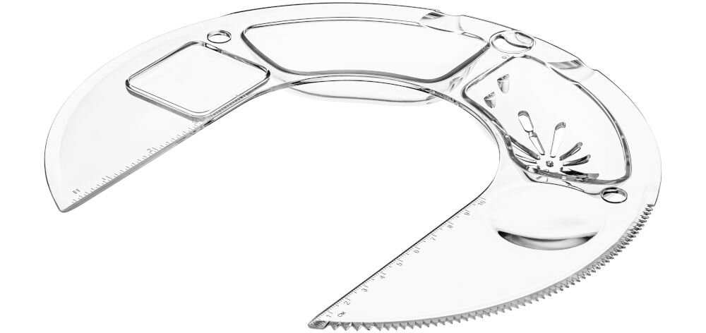 Robot kuchenny planetarny ZEEGMA Planeet Trio Czarny 1500W białe tło przeźroczysta pokrywa ząbki wyżłobienia otwory Pokrywa antyrozbryzgowa 10 w 1 multifunkcyjna osłona dziesięć zastosowań ułatwiona praca w kuchni miarki centymetrowe i calowe funkcja separatora jajek otwór do dodawania składników przestrzeń na przyprawy pojemnik do odmierzania płynów miejsca na sztućce prosta organizacja gotowania 