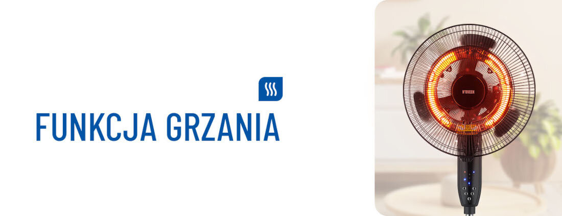 Wentylator NOVEEN F740 Tuya WiFi Smart Funkcja grzania grzejnik praktyczność i oszczędność miejsca