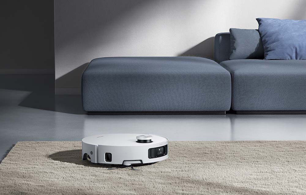 Robot sprzątający DREAME Aqua 10 Roller Biały Bezproblemowe odkurzanie usuwa kurz, okruchy, sierść czy żwirek  moc ssania gumowa do dywanów i z włosiem do twardych podłóg 